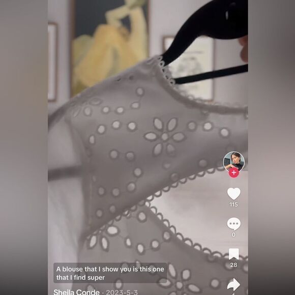 ZARA CUTOUT WHITE BLOUSE - Picture 7 of 13